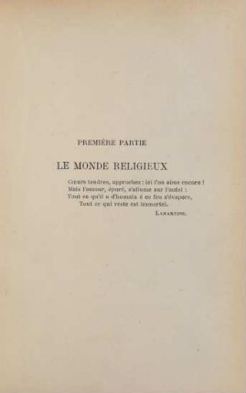 Première partie. Le monde religieux
