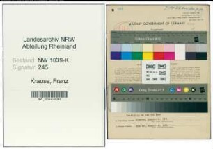 Entnazifizierung Franz Krause , geb. 18.04.1909 (Autoschlosser)