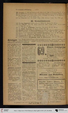 III. Verschiedenes (Nr. 268-277)