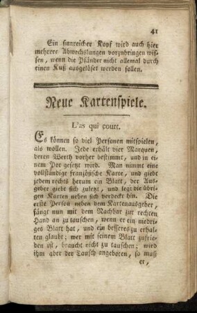 Neue Kartenspiele.