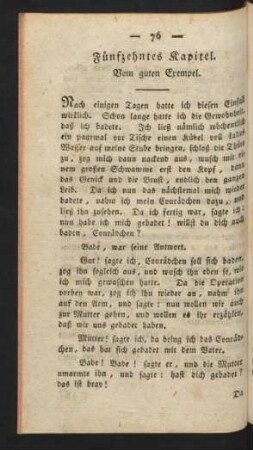 Fünfzehntes Kapitel. Vom guten Exempel.