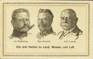Die drei Helden zu Land, Wasser, und Luft.
