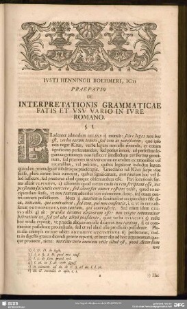 Praefatione De Interpretationis Grammaticae Fatis Et Usu Vario In Iure Romano