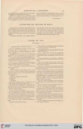 Exposition des oeuvres de Barye