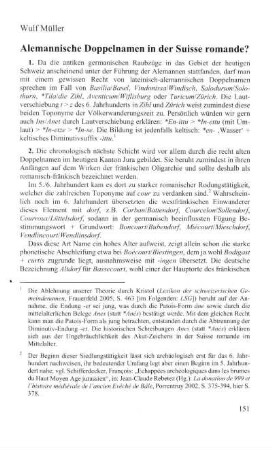 Alemannische Doppelnamen in der Suisse romande?