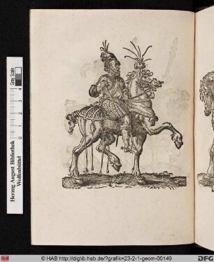 Reiter nach rechts trabend