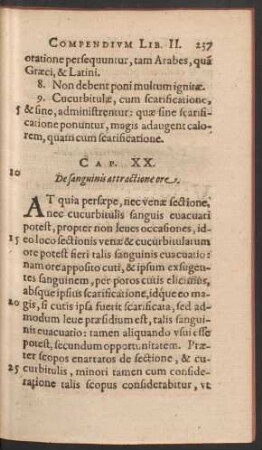 Cap. XX. De sanguinis attractione ore.