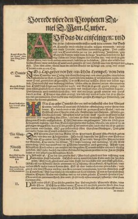 Vorrede uber den Propheten Daniel D. Mart. Luther.