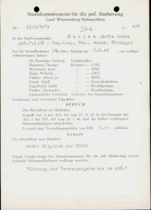 Mattes, Sofie Luise