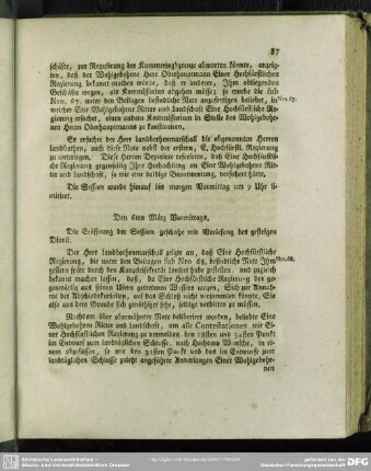 Den 6ten März Vormittags