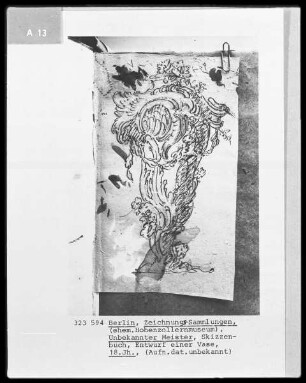 Skizzenbuch, Entwurf einer Vase
