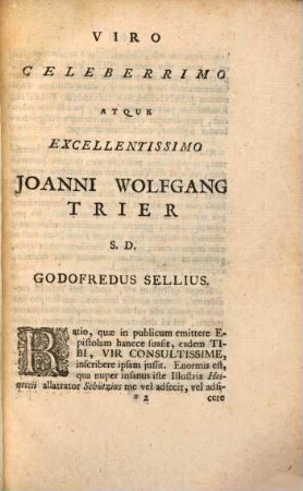 Epistola ad ... Jo. Wolf. Trier