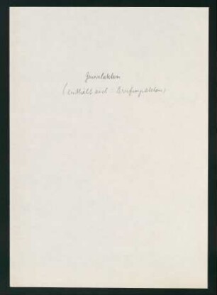 Generalakten (enthält auch: Berufungsakten)