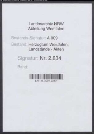Instruktionen und Kautionsleistung für den Landpfennigmeister Caspar Anton Honcamp (Abschrift)