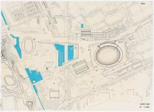 Wettbewerb für die 20. Olympischen Spiele 1972, München-Oberwiesenfeld: Lageplan, 1:1000