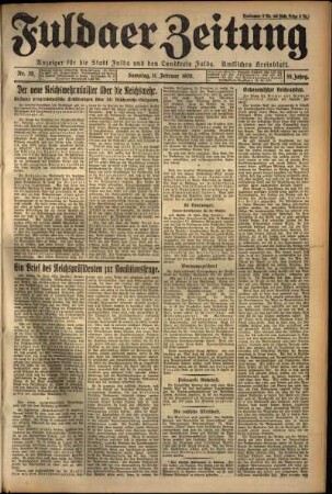 Erste Ausgabe vom Samstag, den 11. Februar 1928.