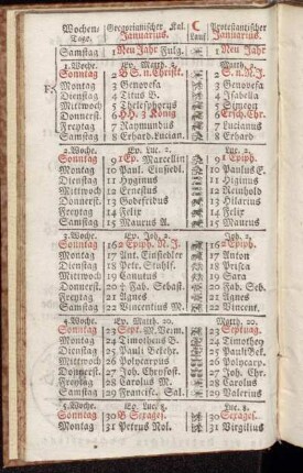 Januarius. - Junius, oder Brachmonat, hat 30 Tage.