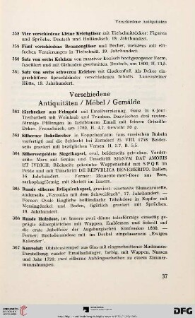 Verschiedene Antiquitäten/ Möbel/ Gemälde (Nr. 362-403)