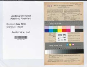 Entnazifizierung Karl Aufderheide, geb. 16.02.1896 (Angestellter)