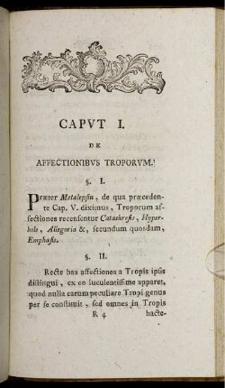 Caput I. De Affectionibus Troporum.