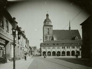 Dessau-Roßlau, Steinstraße, Blick nach Norden zur Marienkirche