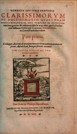 Consilia Seu Ivris Responsa Clarissimorvm Ac Doctissimorvm Qvorvndam Ivrisconsvltorvm, 1