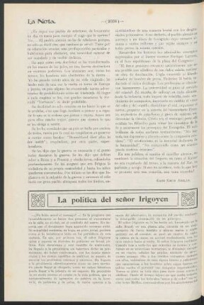 La política del señor Irigoyen