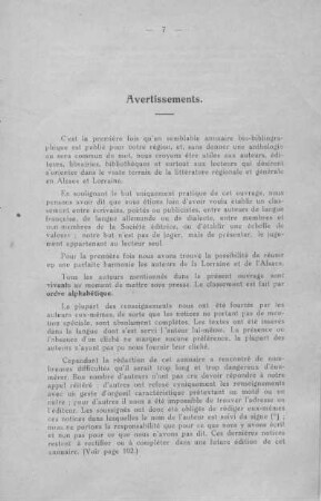 Avertissements
