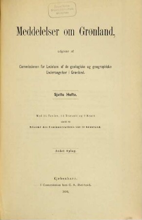 Meddelelser om Grønland. 6. 1883