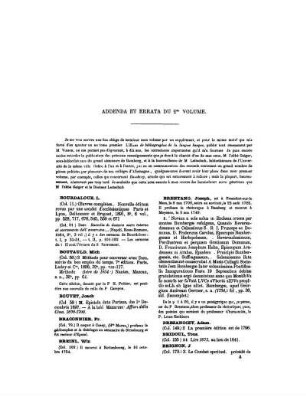 Addenda et Errata du 2m Volume.
