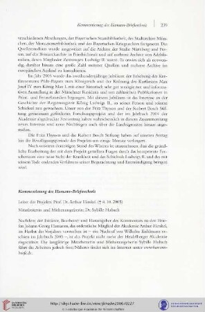 Kommentierung des Hamann-Briefwechsels