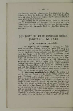 Achtes Kapitel: Die Zeit der unbeschränkten (absoluten) Monarchie (284-476 n. Chr.)