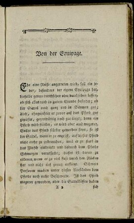 Von der Equipage.