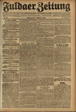 Ausgabe vom Montag, den 11. Februar 1918.