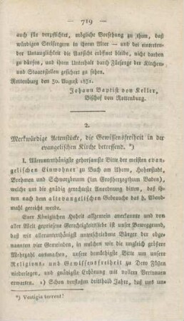 719-725 Actenstücke betreffend die Gewissensfreiheit in der evangelischen Kirche