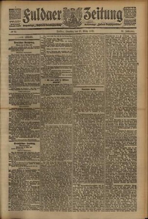 Erste Ausgabe vom Samstag, den 27. März 1909.