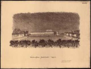 Staatstheater Kassel: (Lichtpause von Inv.Nr. 35802): Friedrichplatz Nachtansicht