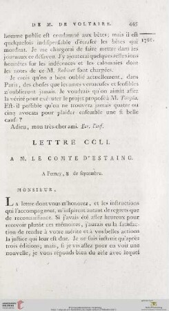 (Lettre CCLI - CCLX)