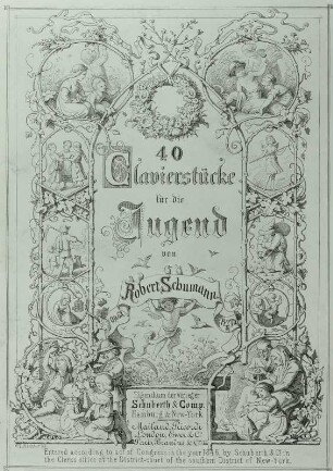 40 Klavierstücke für die Jugend op. 68, Titelblatt der Erstausgabe bei J. Schuberth