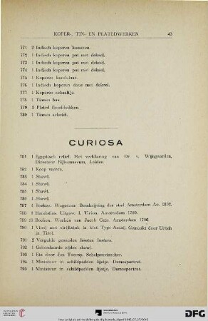 Curiosa (Nr. 781-939)