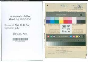 Entnazifizierung Karl Jegotka , geb. 11.01.1909 (Autoschlosser)