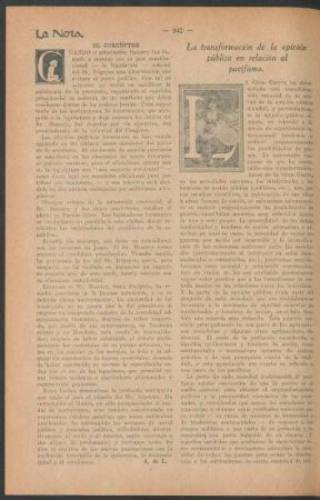La transformación de la opinión pública en relación al pacifismo