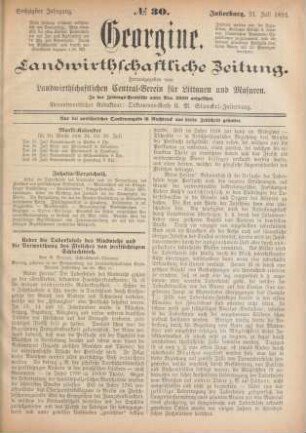 Sechzigster Jahrgang. No. 30. Insterburg, 21. Juli 1892.