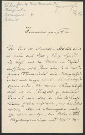 Brief an Marie von Bülow : 30.04.1896