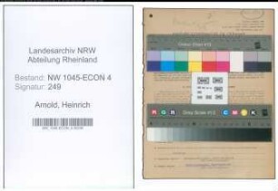 Entnazifizierung Heinrich Arnold , geb. 24.03.1905 (Geschaeftsfuehrer)