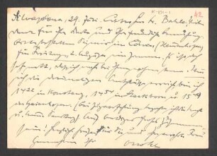 [Postkarte von Otto Selz an Julius Bahle vom 29. Juli 1935]