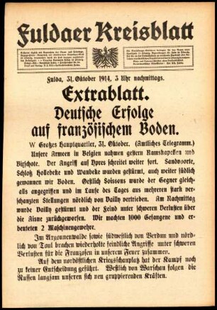 Zweite Ausgabe vom Samstag, den 31. Oktober 1914.