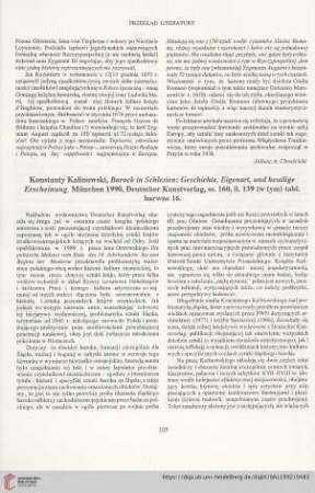 54: [Rezension von: Konstanty Kalinowski, Barock in Schlesien: Geschichte, Eigenart und heutige Erscheinung]