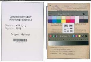 Entnazifizierung Heinrich Burgard , geb. 20.09.1895 (Stukkateurmeister)