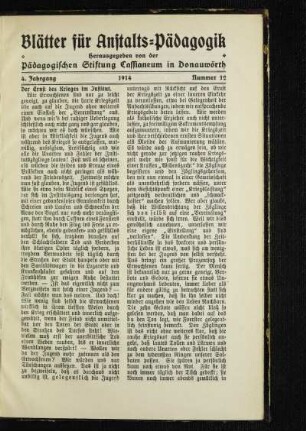 ¬Der¬ Ernst des Krieges im Institut